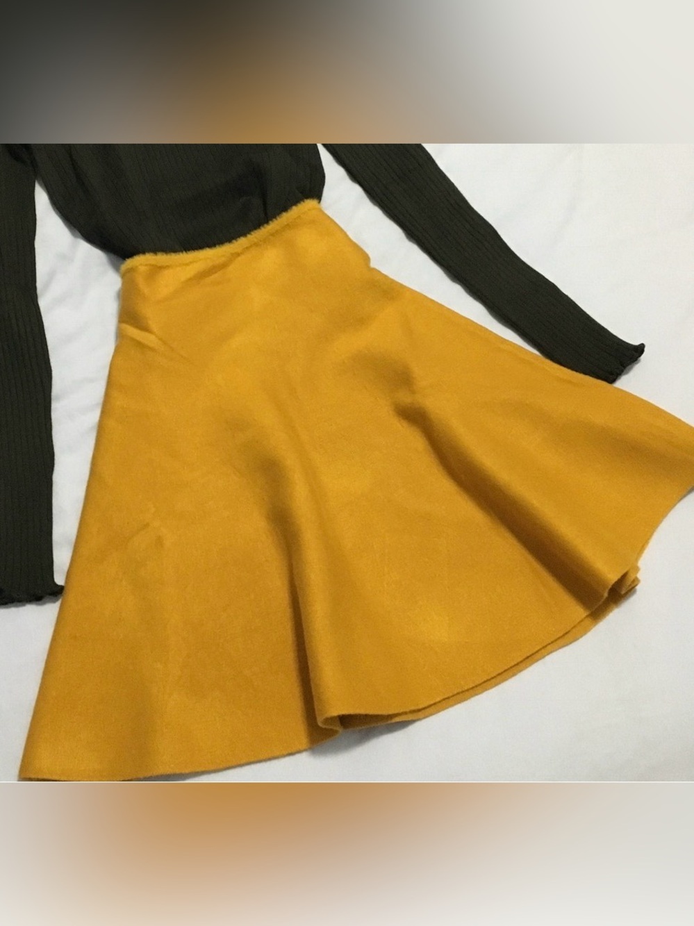 Zara Soft Knitted Skirt Yellow size M